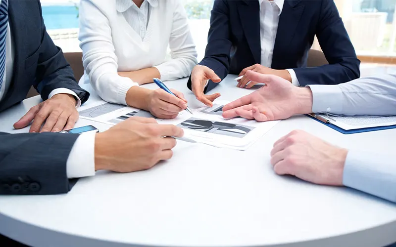 Our R&D engineers are discussing about our new innovation.